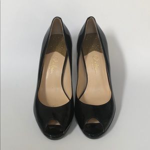 Cole Haan Nikeair Black Peep Toe Heels Pumps SZ 8B